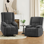 32" Gray Heated Massage Lift Assist Power Recliner With USB