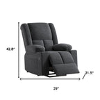 32" Gray Heated Massage Lift Assist Power Recliner With USB