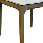 22" White and Natural Wood Square End Table