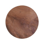 24" Natural Reclaimed Wood and Wood Round Pedestal End Table