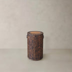 24" Natural Reclaimed Wood and Wood Round Block End Table