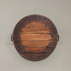 24" Natural Reclaimed Wood and Wood Round Block End Table