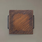 24" Natural Reclaimed Wood and Wood Square Block End Table