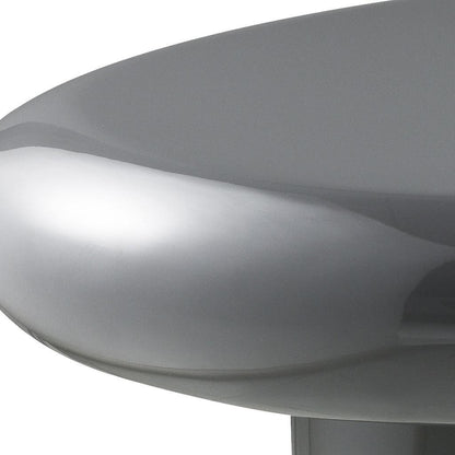46" Gray Wood and Steel Oval Coffee Table