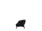 28" Black Velvet and Metal Lounge Chair