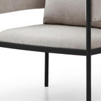 Set of Two 28" Gray and Black Cotton Blend and Metal Lounge Chair And Toss Pillow