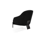 28" Black Velvet and Metal Lounge Chair