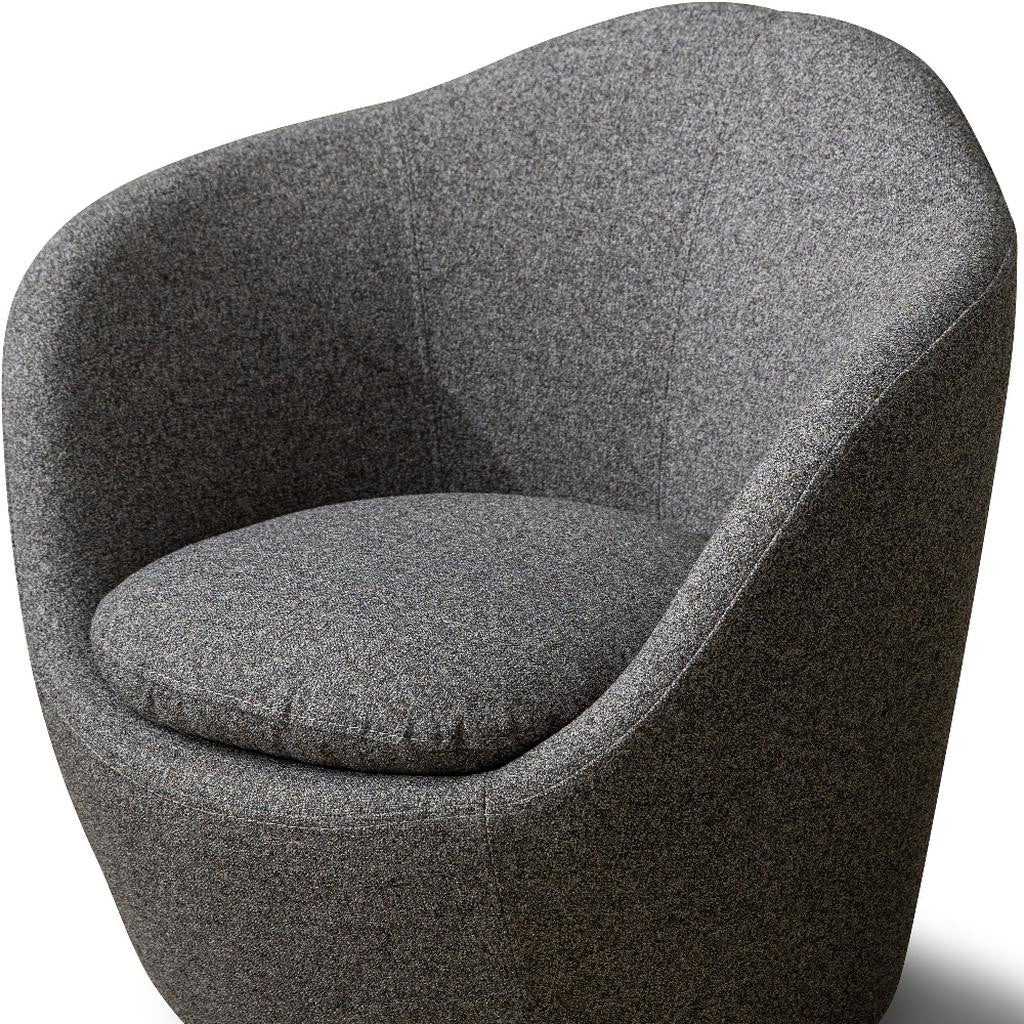 32" Gray Cotton Blend and Metal Lounge Chair