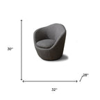 32" Gray Cotton Blend and Metal Lounge Chair