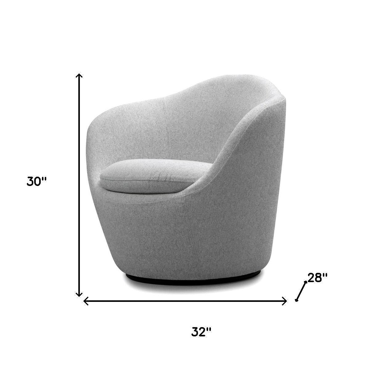 32" Gray Cotton Blend and Metal Lounge Chair