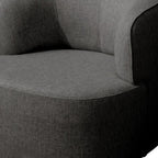 29" Gray Cotton Blend and Metal Lounge Chair