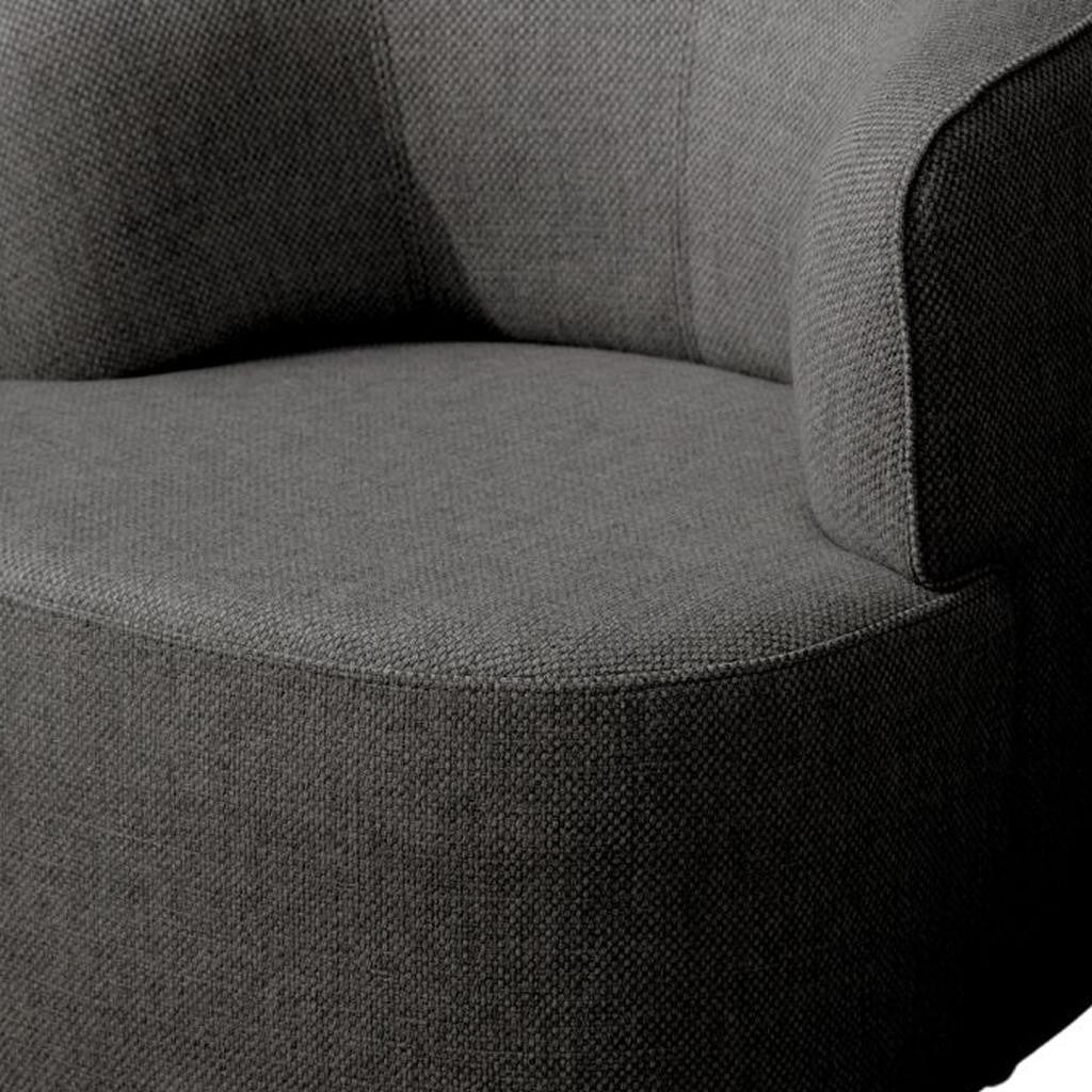 29" Gray Cotton Blend and Metal Lounge Chair