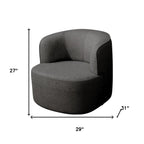 29" Gray Cotton Blend and Metal Lounge Chair