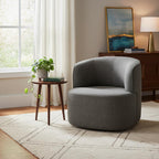 29" Gray Cotton Blend and Metal Lounge Chair