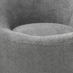 33" Gray Boucle and Metal Swivel Lounge Chair