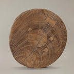 19" Natural Reclaimed Wood and Wood Round Block End Table