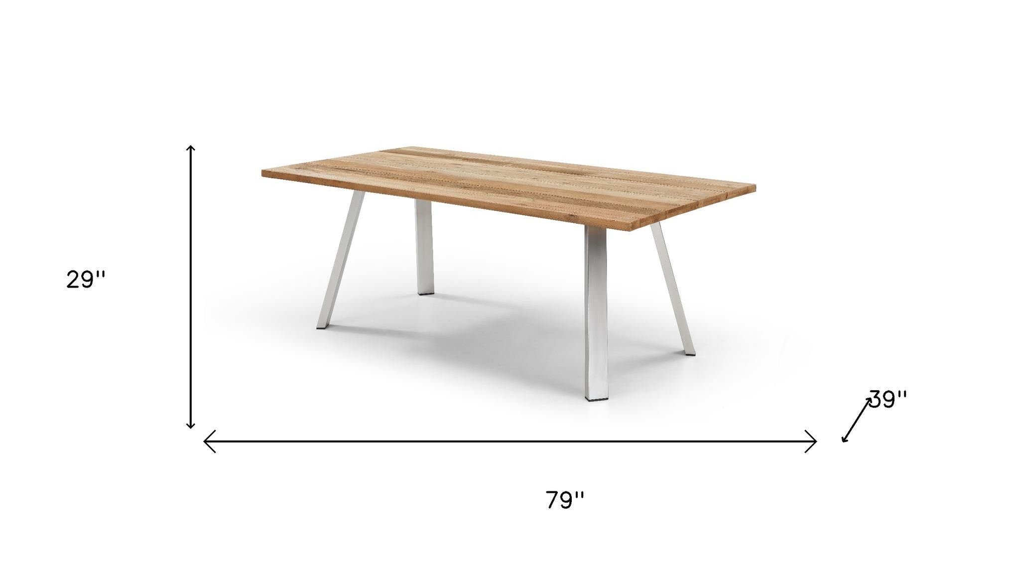 79" Brown Solid Wood Outdoor Dining Table