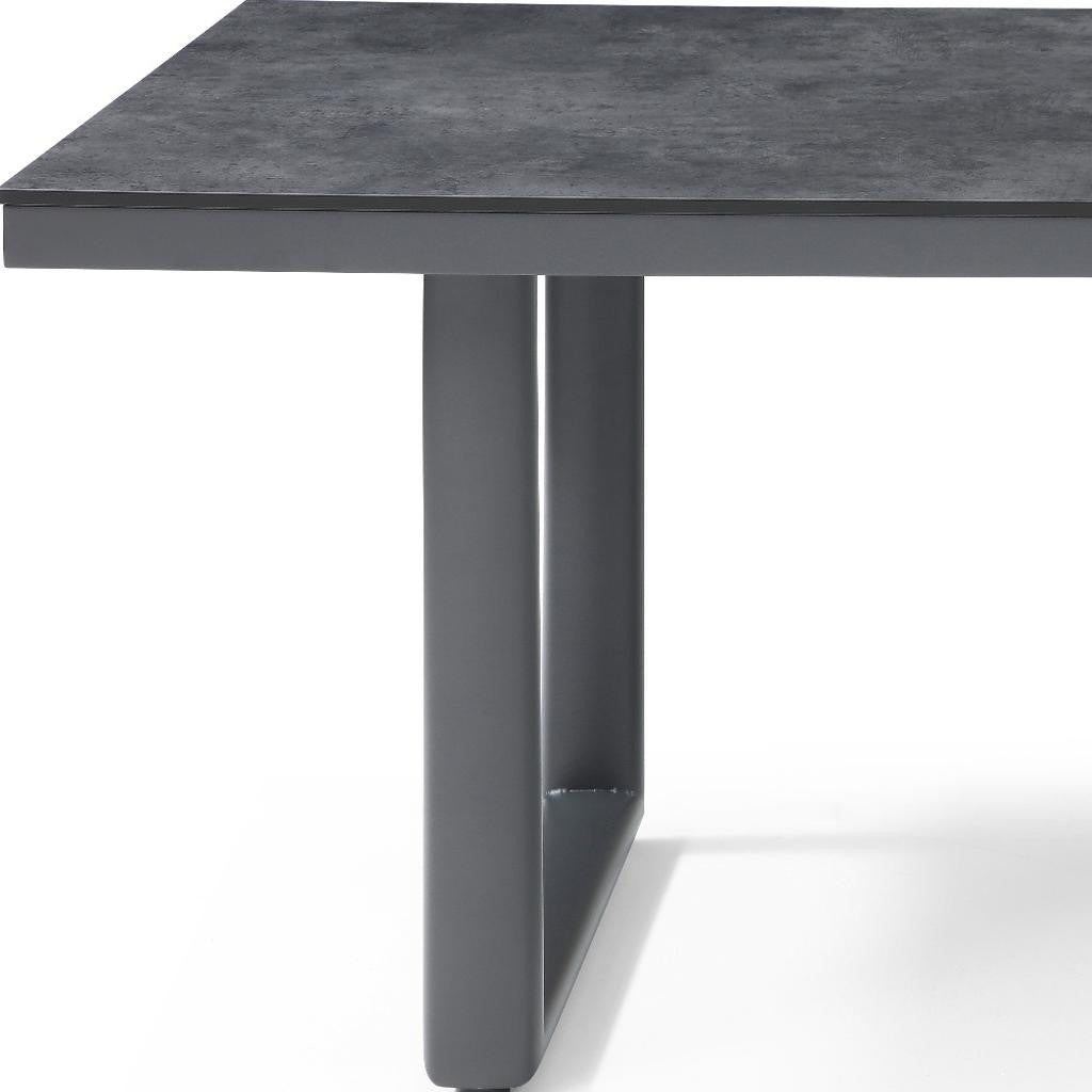 79" Dark Gray Ceramic Outdoor Dining Table