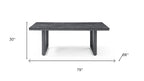 79" Dark Gray Ceramic Outdoor Dining Table