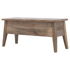 39" Brown Solid Wood Storage Bench With Flip Top