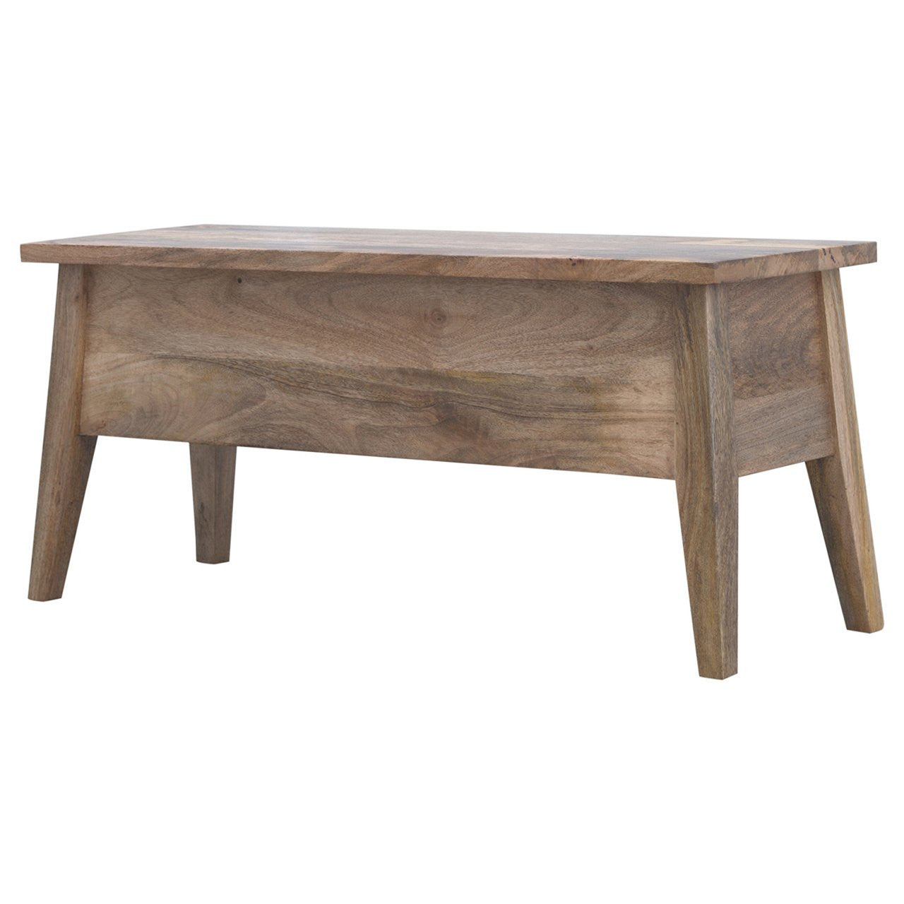 39" Brown Solid Wood Storage Bench With Flip Top