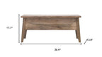 39" Brown Solid Wood Storage Bench With Flip Top