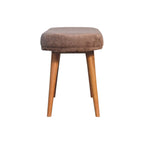 31" Brown Solid Wood Storage Bench With Cabinet