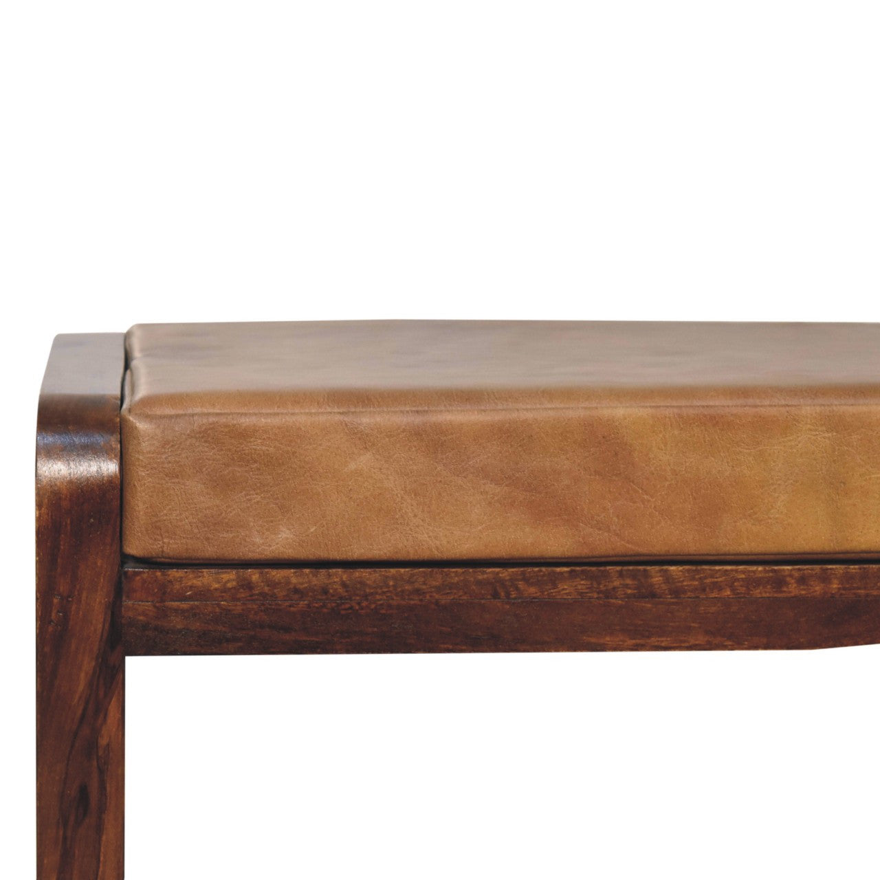 32" Brown Solid Wood Storage Bench With Cabinet