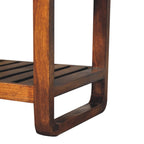 32" Brown Solid Wood Storage Bench With Cabinet