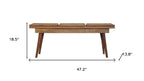 47" Brown Solid Wood Storage Bench With Cabinet