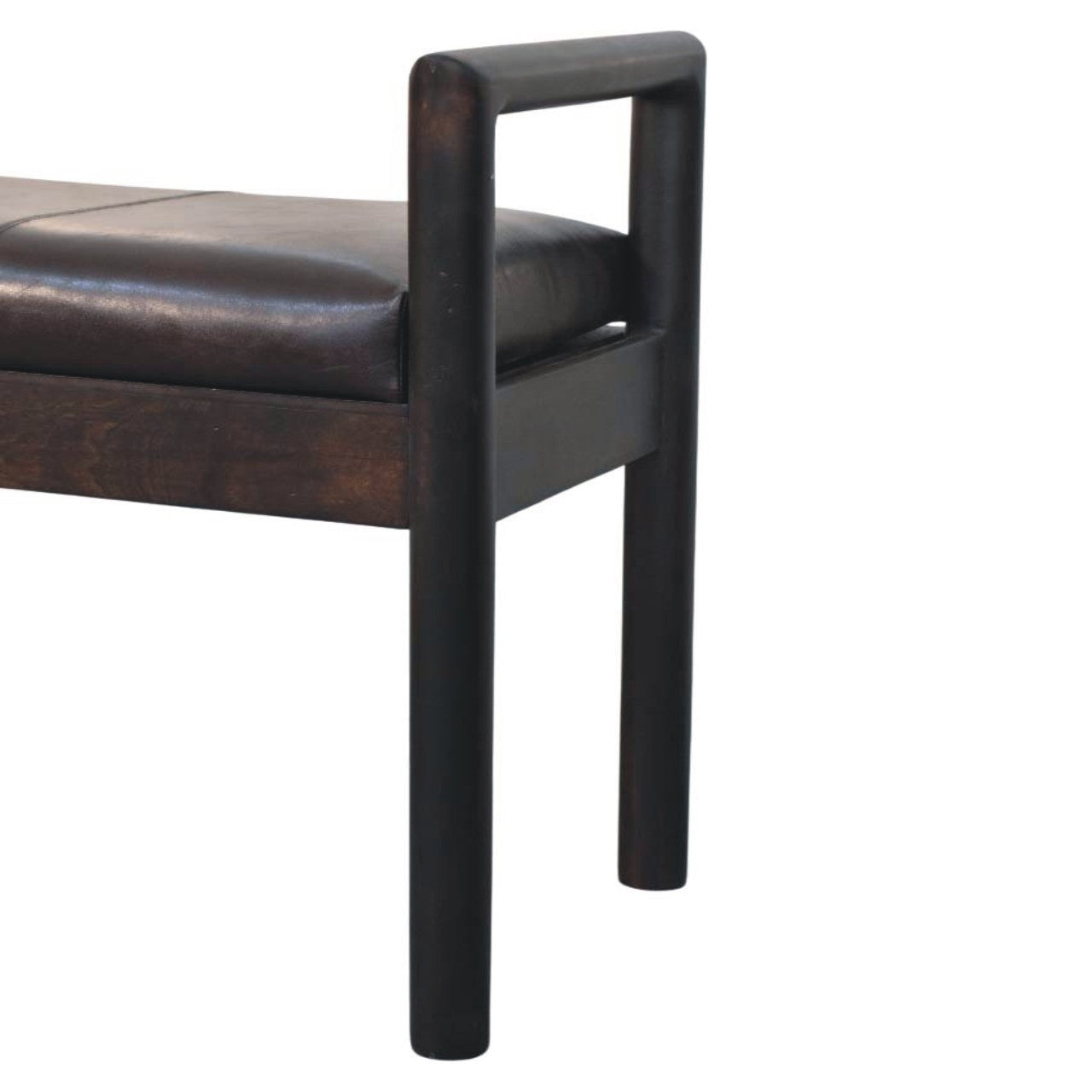 43" Brown Solid Wood Storage Bench With Cabinet