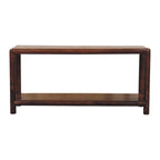 41" Brown Solid Wood Storage Bench With Cabinet