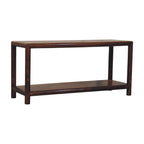 41" Brown Solid Wood Storage Bench With Cabinet
