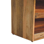 35" Brown and Solid Wood Storage Bench With Shoe Storage