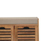 41" Brown and Solid Wood Storage Bench With Shoe Storage