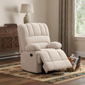 40" Beige Faux Leather Manual Recliner