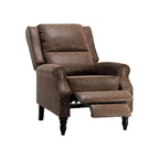 36" Brown Faux Leather Manual Recliner