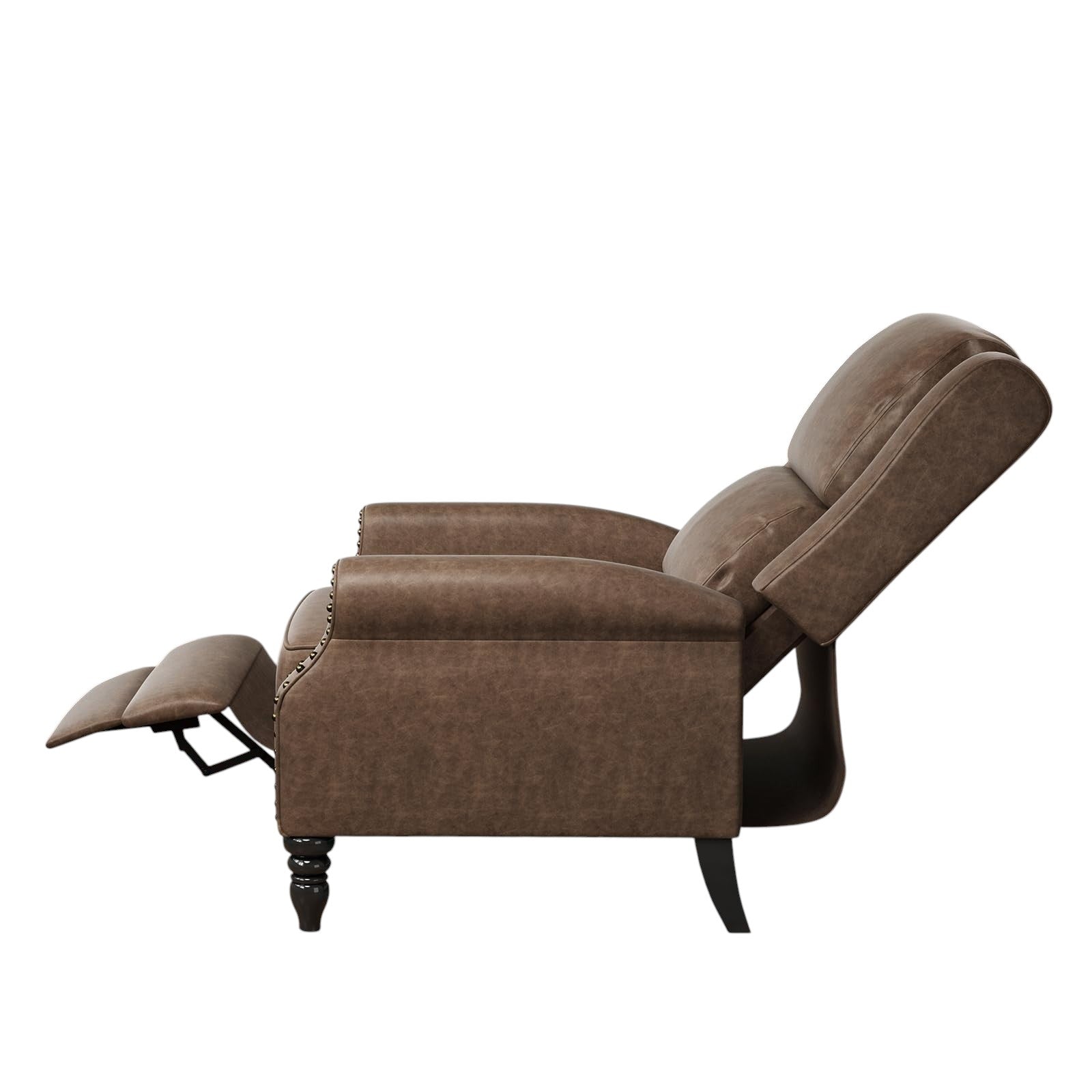 36" Brown Faux Leather Manual Recliner