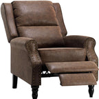 36" Brown Faux Leather Manual Recliner