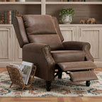 36" Brown Faux Leather Manual Recliner