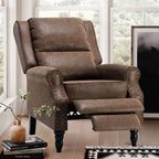 36" Brown Faux Leather Manual Recliner