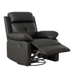 37" Black Faux Leather Manual Recliner