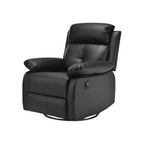37" Black Faux Leather Manual Recliner
