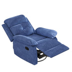 37" Blue Faux Leather Manual Recliner