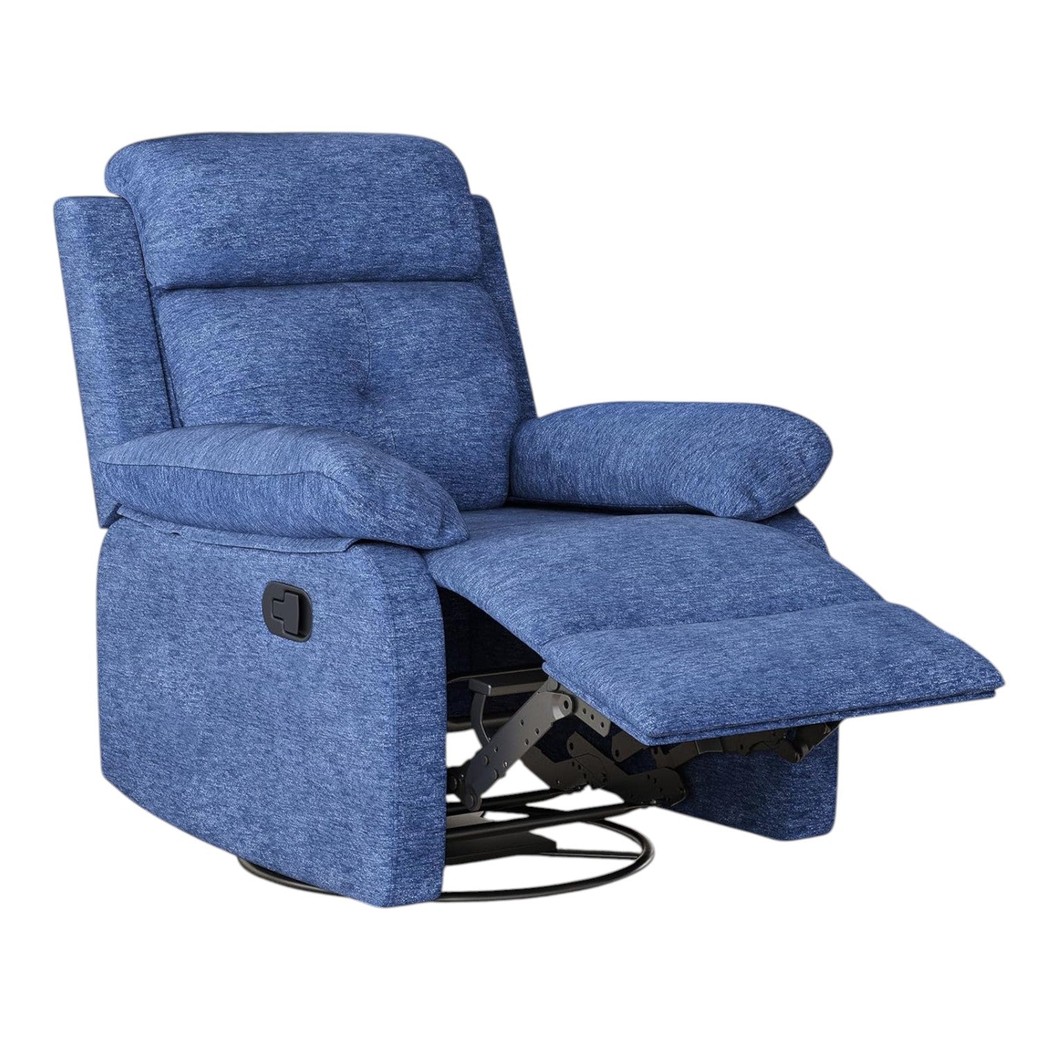 37" Blue Faux Leather Manual Recliner