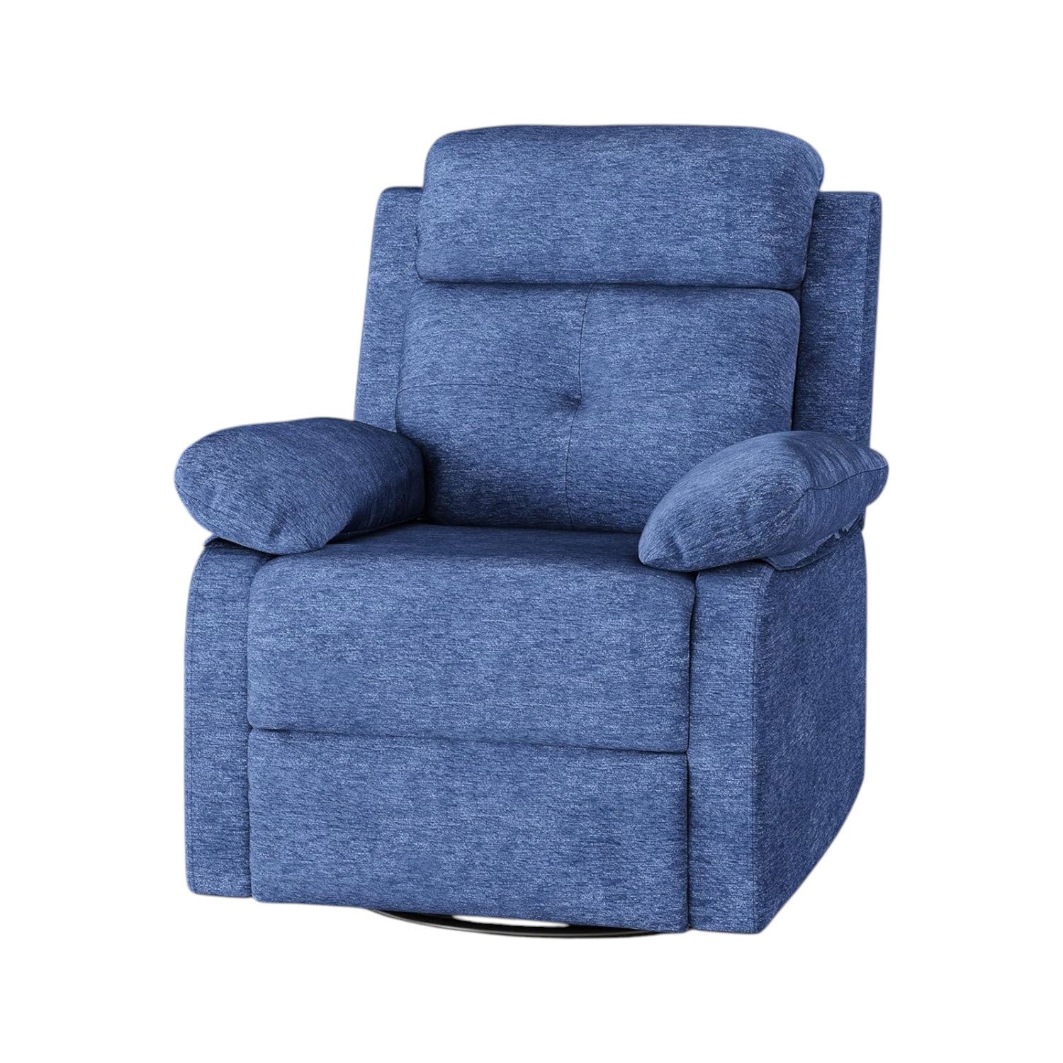 37" Blue Faux Leather Manual Recliner