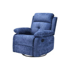 37" Blue Faux Leather Manual Recliner