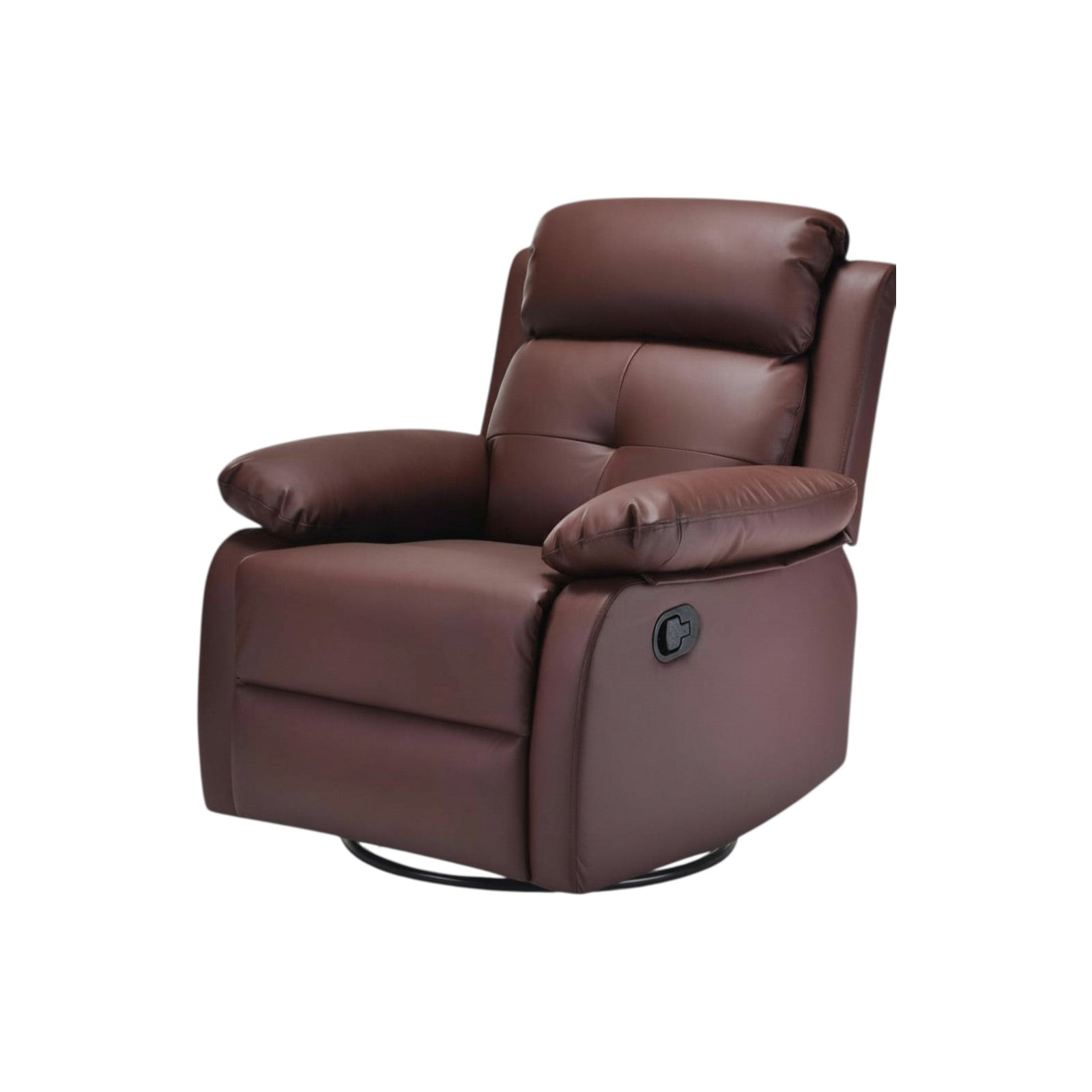 37" Red Faux Leather Manual Recliner