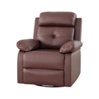 37" Red Faux Leather Manual Recliner