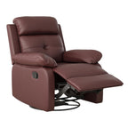 37" Red Faux Leather Manual Recliner